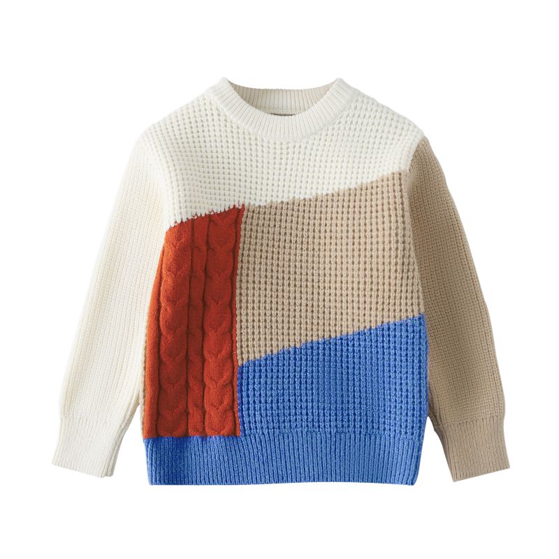 

4-12 Years Kids Crew Neck Sweater Long Sleeve Knitted Pullover Top 120