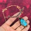 Tibetan Turquoise Necklace Copper Wire Wrapped Gemstone Necklace Adjustable Chain Necklace Handmade Copper Wire Wrap Jewelry Gift For Mother