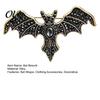 Gothic Bat Brooch Pin Halloween Rhinestone Brooch, Retro Shaped Lapel Dark Aesthetic Clothing Decor Pin, Jewelry Accessory for Bags Scarves
