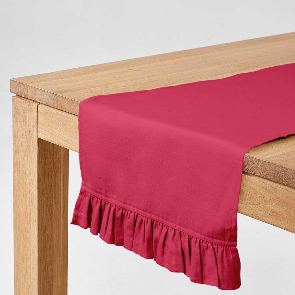 Vargottam Fuchsia Pink Home D    cor Küchentischdeko Home Frill Tischläufer-14 x 108