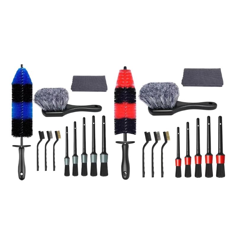 11Pcs Car Detailing Brushes Set for Wheel Cleaning Wheel Brush Car Cleaner Kit Cleaning Tool for Dust Removers Dirty Tyre