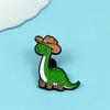 Grüner Brontosaurus Cartoon Brosche - Niedliches Dinosaurier Accessoire und Rucksack Dekoration