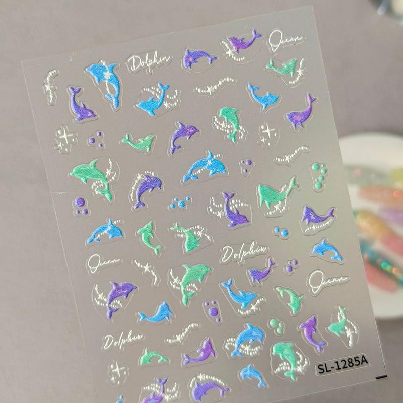 3D Starfish Embossed Nail Art Stickers Ocean Themed Self Adhesive 1Pcs Nail Decals for Summer Beach Vacation Manicure