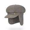 VARZAR VA Stud Fly Newsboy Cap Beige