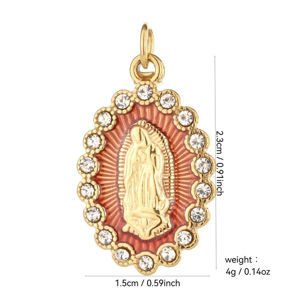 Jomfru Maria Rustfritt Stål Anheng Charm for DIY Smykker - Halskjede- og Nøkkelringtilbehør