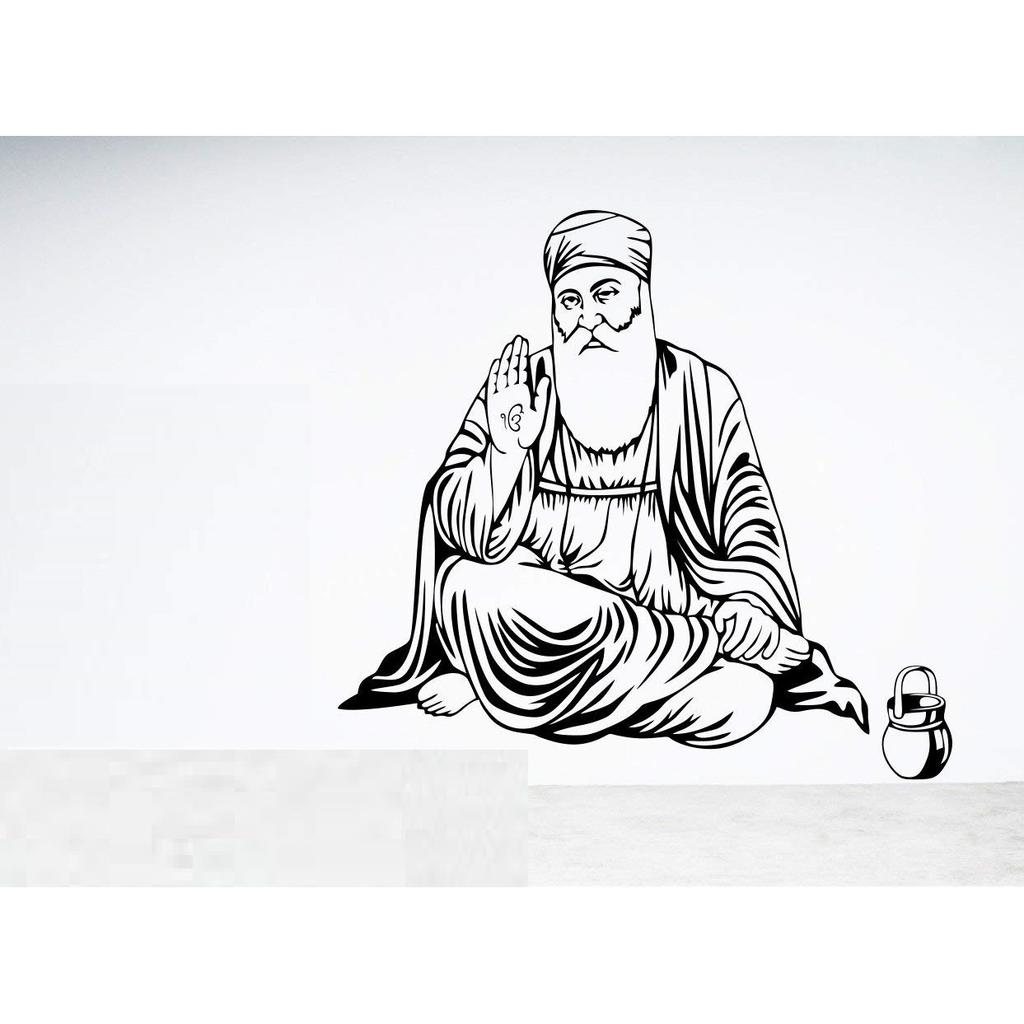 @ Indian Traditional Shree Guru Nanak Dev Ji For Wall Sticker UKZQ273 50%off