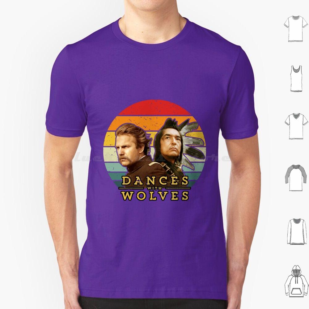 Dances With Wolves T Shirt Big Size 100 Cotton Dances With Wolves Man Movie Animals Nature Dances Moon Music Retro Western