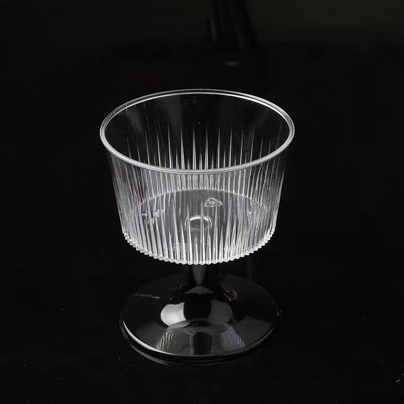 Pabei Disposable Plastic Stemmed Dessert Cups, 100ml