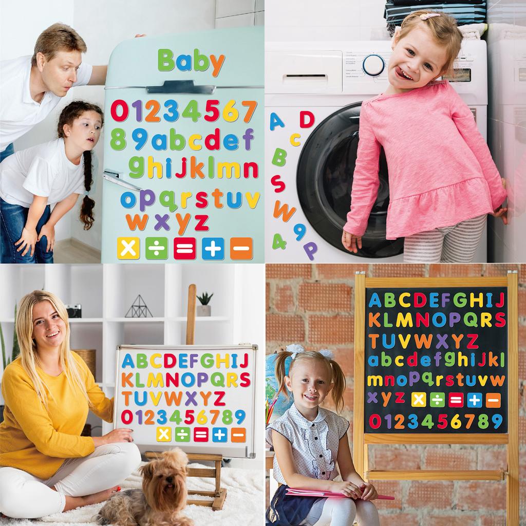 77 Pcs Fridge Magnet Reusable Magnetic Letter and Number Set Educational Toy with Case for Magnetic Whiteboard Fridge Magnet