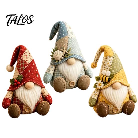 Kit de Gnomo Patchwork Kit DIY, Costura Navideña 3D para Principiantes Manualidad Adultos Regalo Hecho a Mano Instrucciones Fáciles
