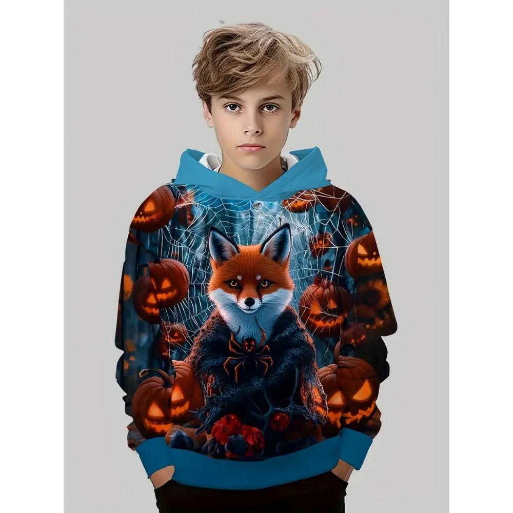 Children's Hoodie Halloween Animals Cartoon 3d Print Boy Sweatshirt Fashion Comfortable Girl Clothes Holiday Children's Clothing