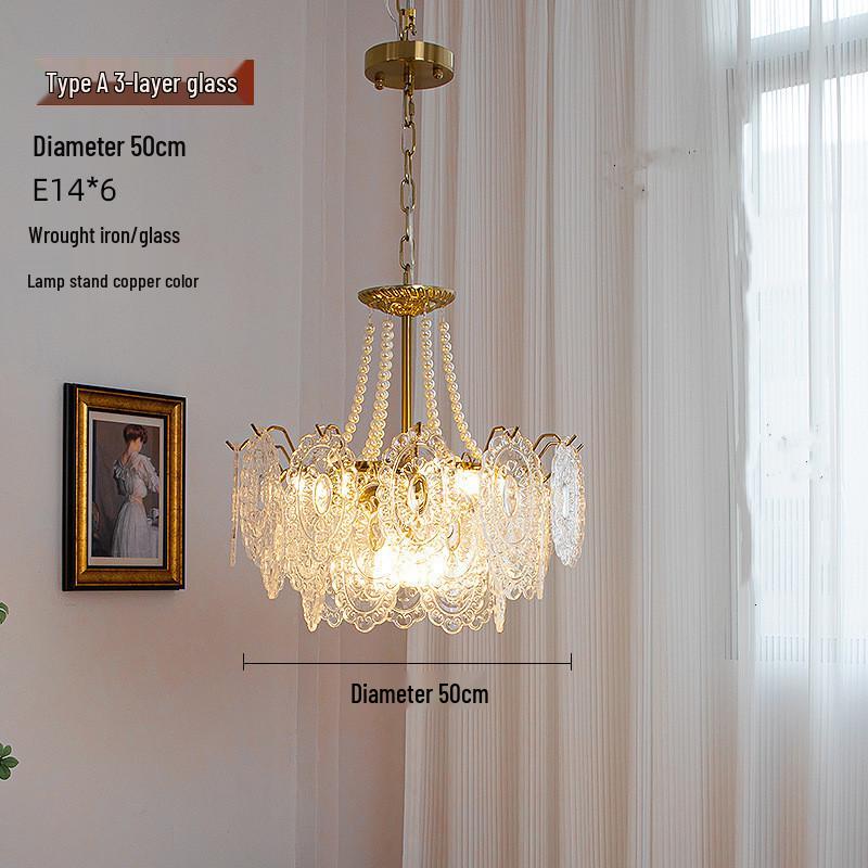 European-Style Postmodern Minimalist Crystal Chandelier for Living Room, Bedroom, or Dining Room