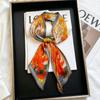 Korean Version of Rabbit Long Silk Scarf Streamer Women's Spring and Autumn New Scarf Double-layer Double-sided Decorative Scarf Handle Tied Bag