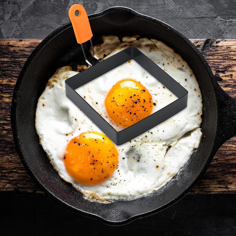 Äggstekring i rostfritt stål Non-stick Fyrkantig Pannkaksform Muffins Omelettmakare Stekägg Matlagningsverktyg Kökstillbehör