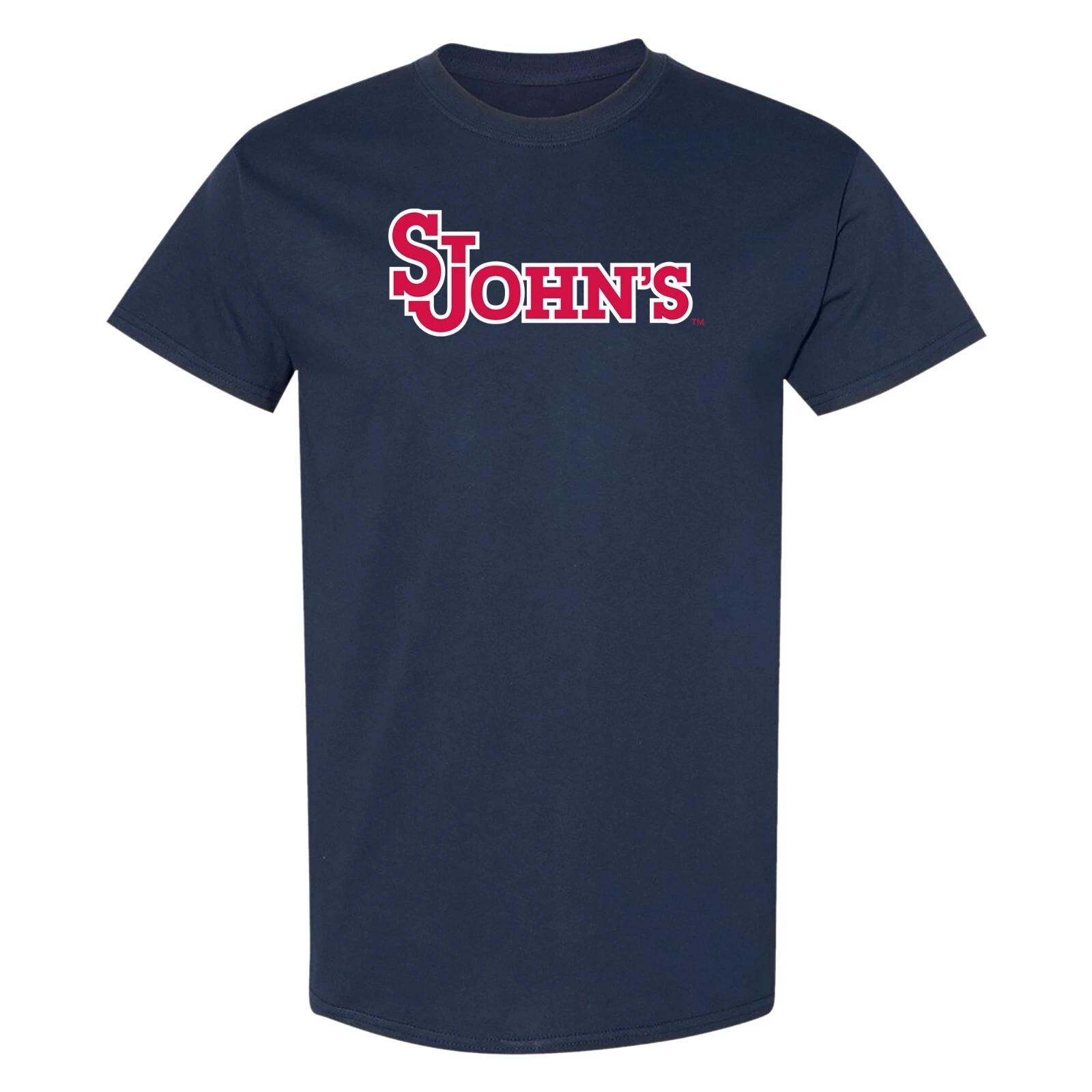St John s University Red Storm Primary Logo T-Shirt - Navy 2XL