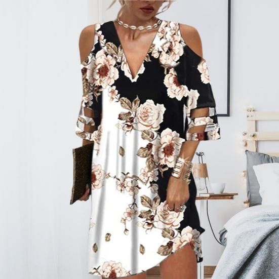 

Сексуальное дышащее летнее платье с половиной рукавов, уличная женская одежда M