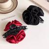 Retro Solid Fabric Rose Hair Clip for women Elegant Shark Clip Girls Hair claw Hair accessories