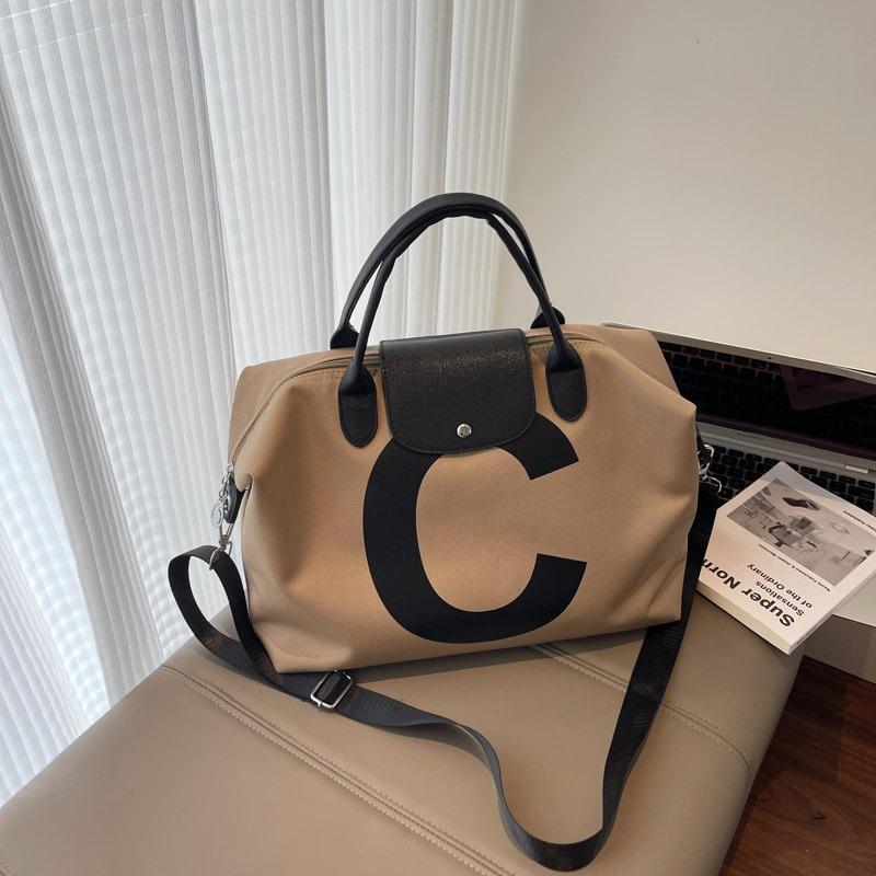 Large capacity short-distance travel bag men's simple fashion versatile tote bag letter shoulder handbag women go out