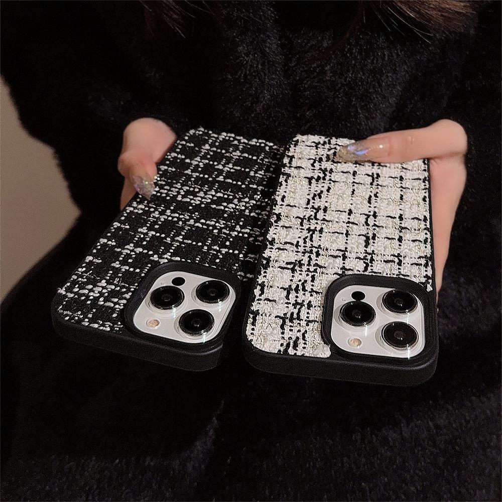 Small Fragrance Velvet Cloth Apple Phone Case 14promax Autumn and Winter 15 Suitable for IPhone 16 High End Style 11 Hard Sleeve 12