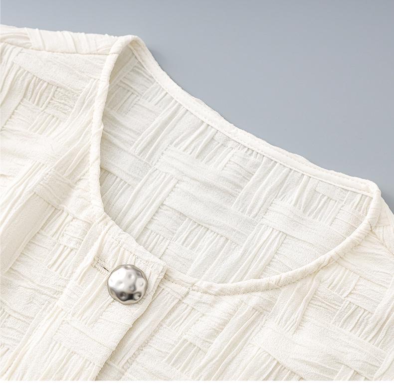 Stilvolles Sommer Kurzarm Top & Texturiertes Bodycon Midi Rock Set für Damen