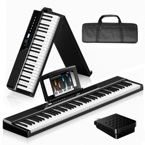 TERENCE V50 Digital Piano, 88 Keys, Foldable, 30W Dual Speakers, High-Sensitivity Touch-Response Keyboard, Authentic Touch Sensitivity, 128 Voices, 30