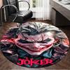 1PC The clown's Fiery Rise Round Rug, Non-slip Chair Mat, Home Decor, Circle Carpet Perfect for Office, Bedroom, Living Room,Christmas gift