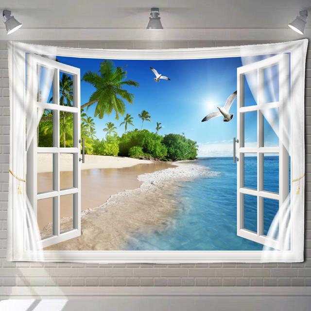 

Пейзажный гобелен настенный в богемном стиле хиппи психоделическое искусство каваи эстетика комната домашний декор 150x130 CM