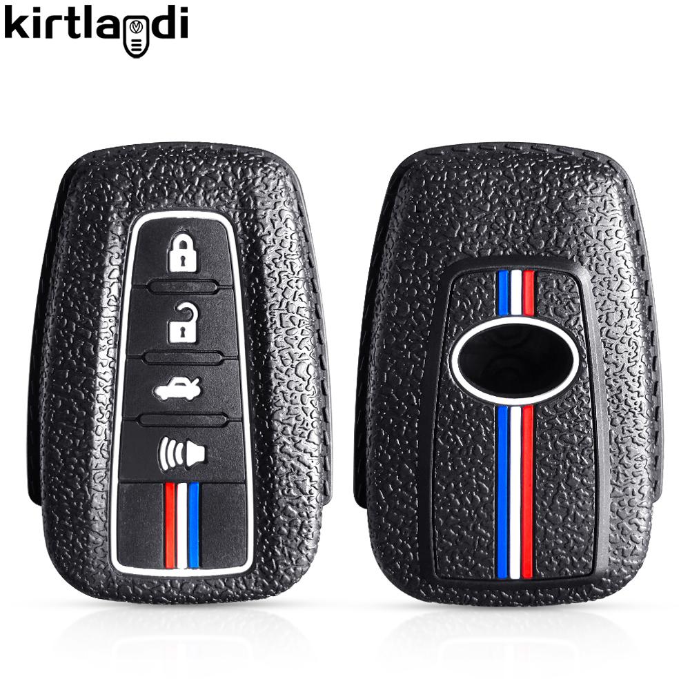 Silicone Car Remote Key Case Shell Keychain Key Cover For Toyota Rav4 CHR Corolla Prius Camry Prado Highlander Yaris Cross