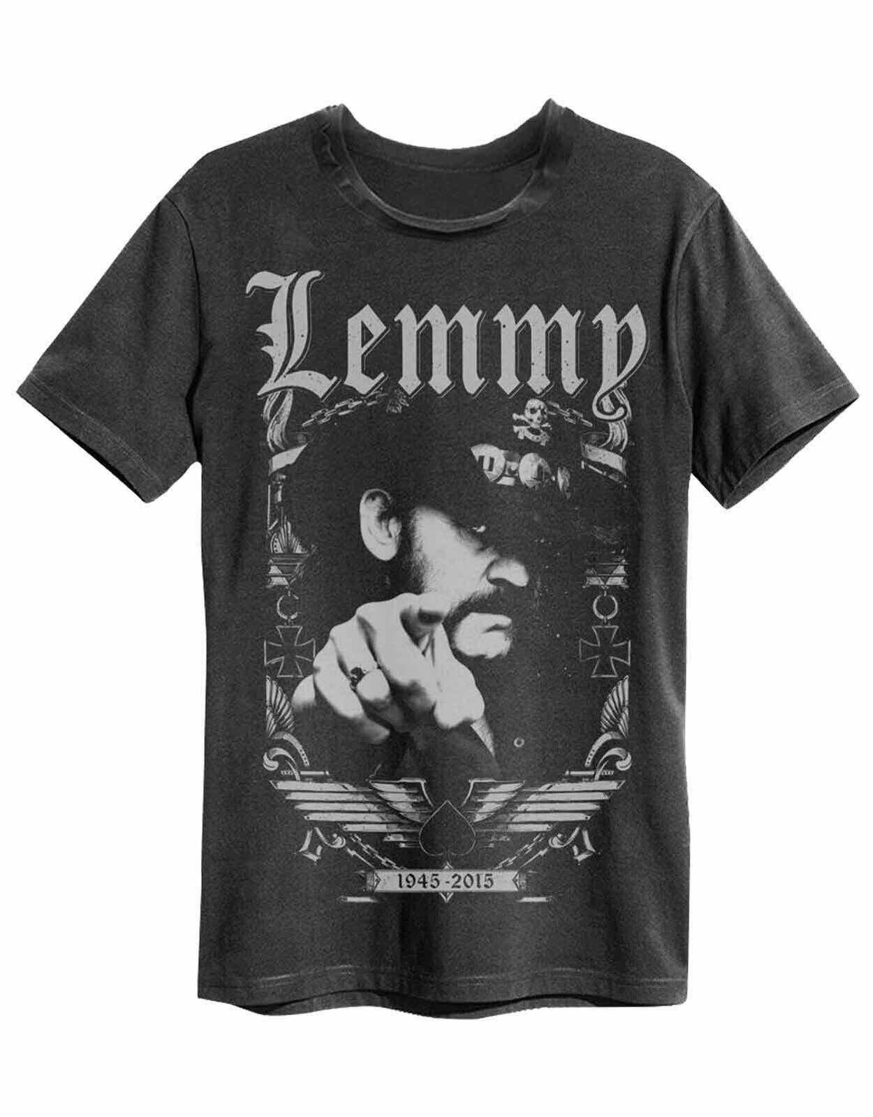 Amplified Motorhead Lemmy 1945 Mens Charcoal T Shirt Motorhead Lemmy Tee T Shirt XXXXL
