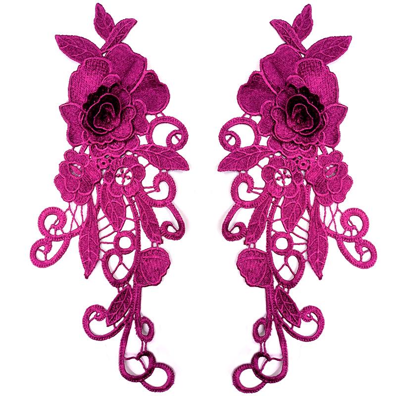 

3D водорастворимая кружевная цветочная аппликация для аксессуаров одежды своими руками темно-фиолетового