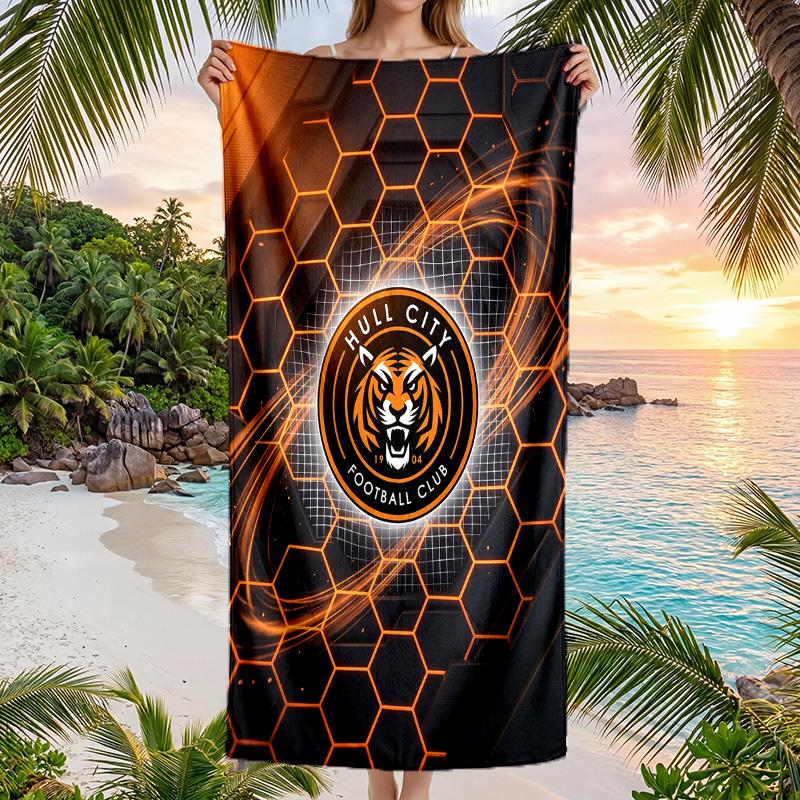 Asciugamano da Spiaggia Hull City Football in Morbida Microfibra Asciugatura Rapida Assorbente per Spiaggia Piscina Viaggio