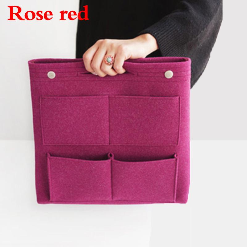 

Жіноча сумка-органайзер з багатьма кишенями, косметичка, модна фетрова сумка для зберігання, чохол-гаманець, сумочка, багатофункціональна рожевий червоний колір