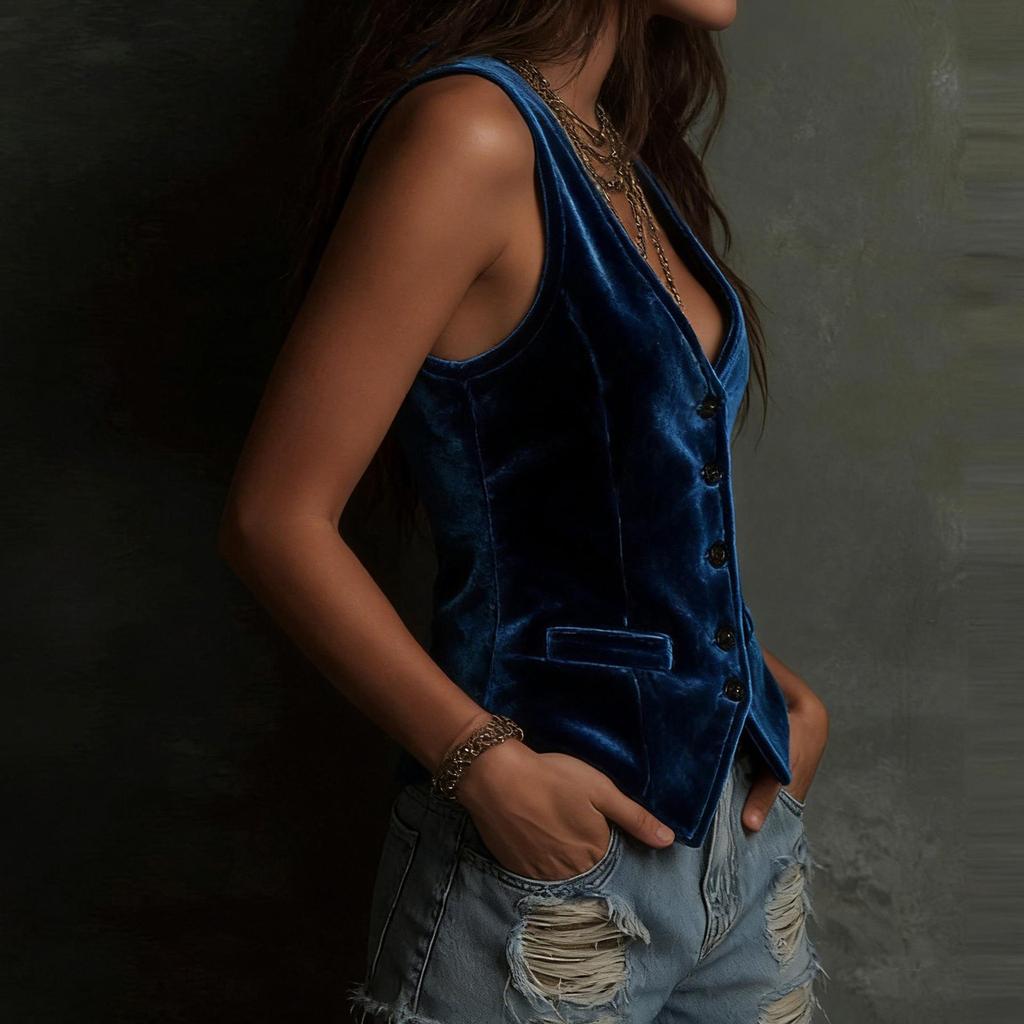 2026 Spring/Summer Women's Sleeveless Button Vest Tank Top - Sexy & Stylish