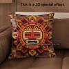 2D Aztec Sun God Print Throw Pillow Covers Pattern Cushion Cover Suitable For Sofa Bedroom Car Pillow Cover