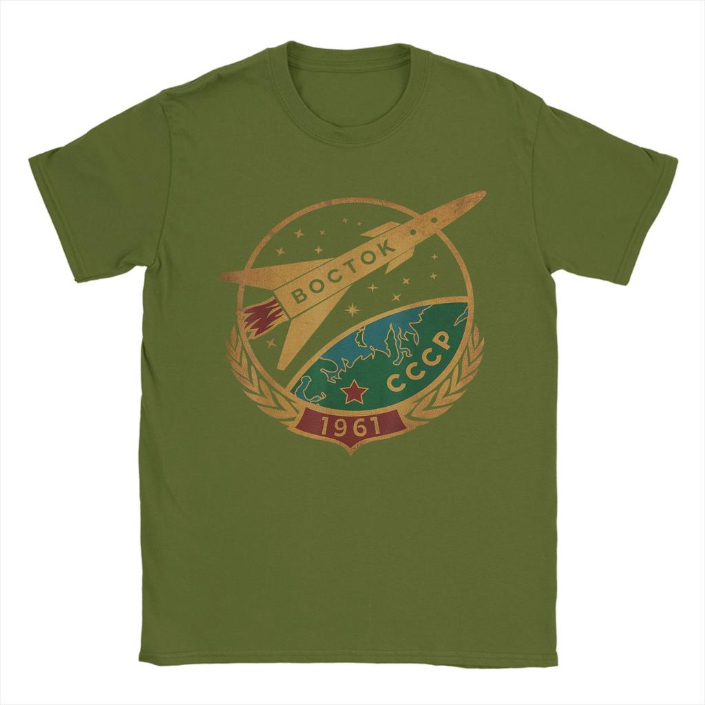 Vostok 1961 Gagarin USSR Russia Astronaut T Shirts Men's Cotton Casual T-Shirts Round Collar Boctok Tees Short Sleeve merch Gift