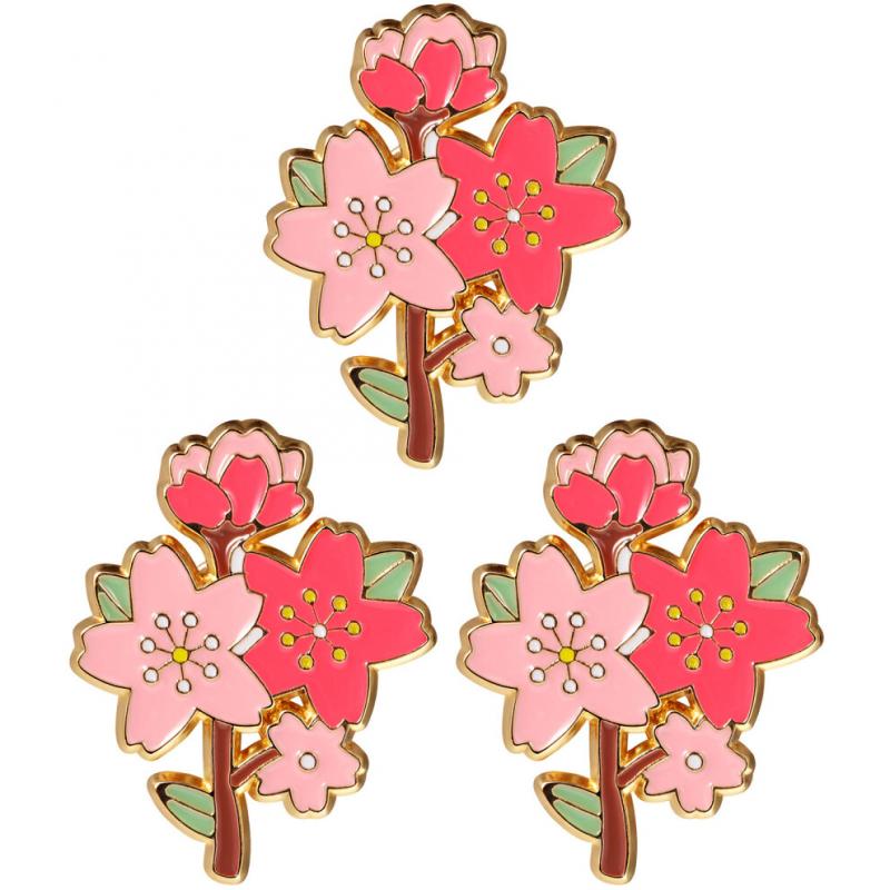 Set de 3 broches de flor de cerezo, broche decorativo a juego