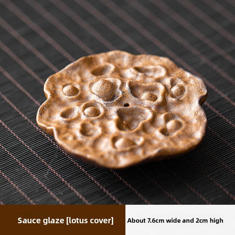 Creative Sauce Glazed Lotus Coarse Teapot Cover Holder Traditional Frame Zisha Pot Lid Shelf Teaware Supplies Ornaments craft