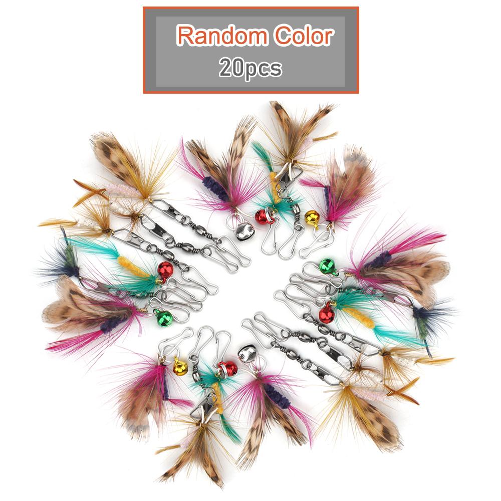 

20pcs/10pcs Small Feather Accessories Cat Toy Replacement Head Cat Teaser Stick Wand Bug Artificial Insect Pet Toy