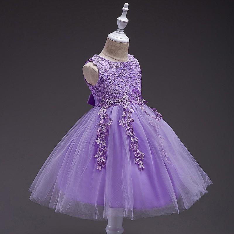 Girls Lace Party Dress Kids Princess Performance Sleeveless Tutu 80-140cm