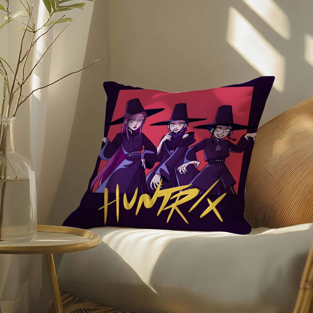 K-Pop Demon Hunters-H Saja Boys-S  Anime Movie Pillow Case Silky Elegant Comfort Sofa Bed  Invisible Zipper Beach Pillowcase