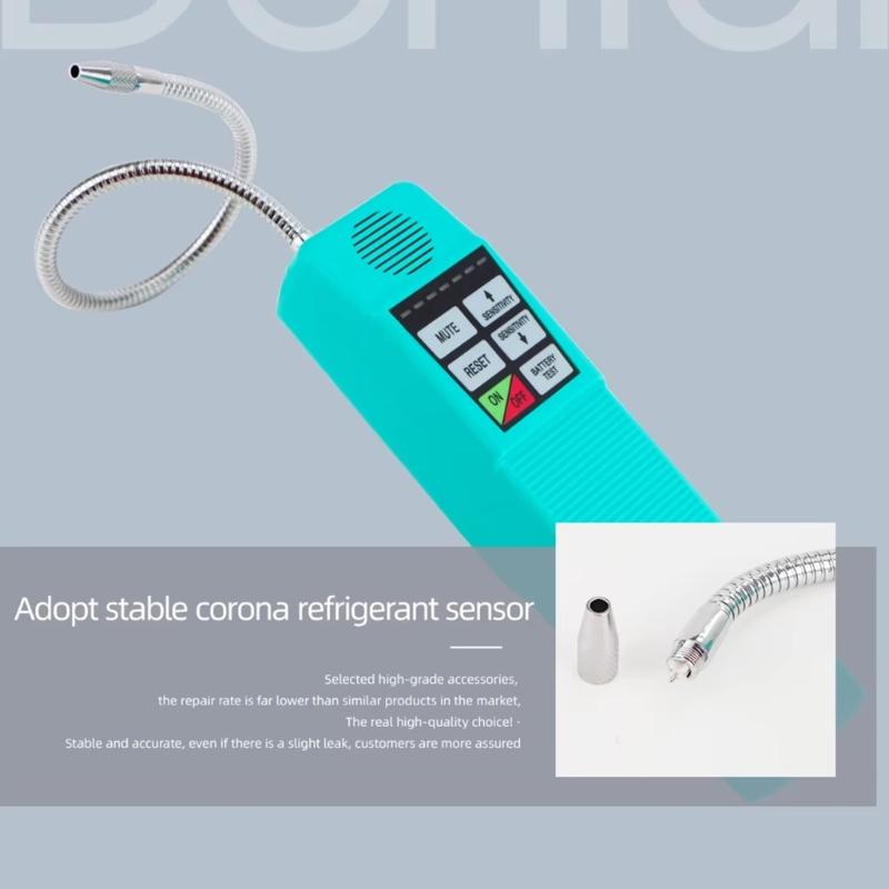 Halogen Leak Detector Sensitivity Leakage Tester with Sound Light Alarm Leakage Detector Long Probe