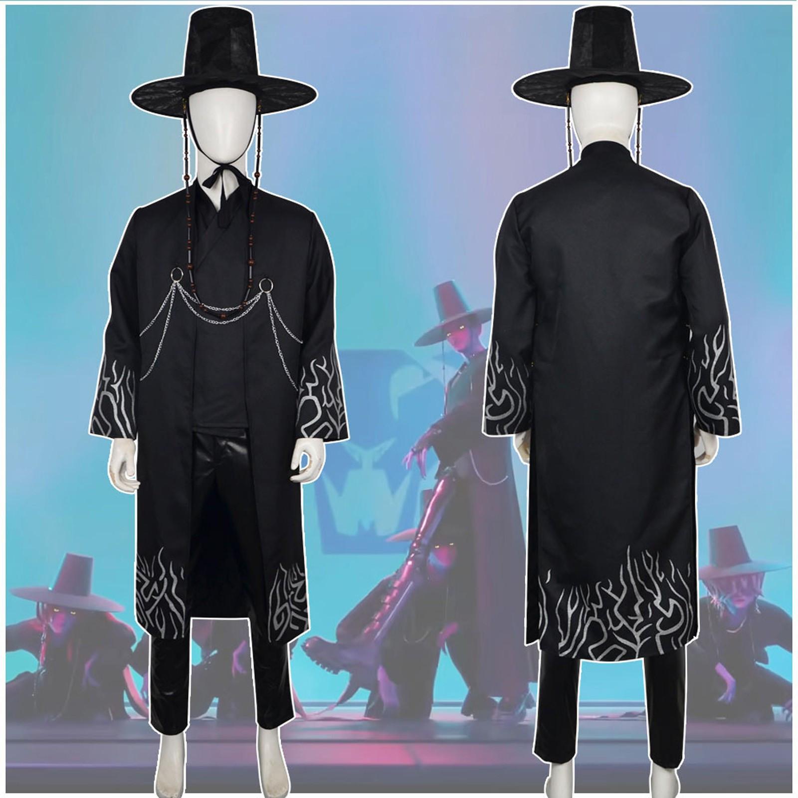 

КОСПЛЕЙ мужской костюм фестивальный костюм для выступлений игровой костюм L чёрный