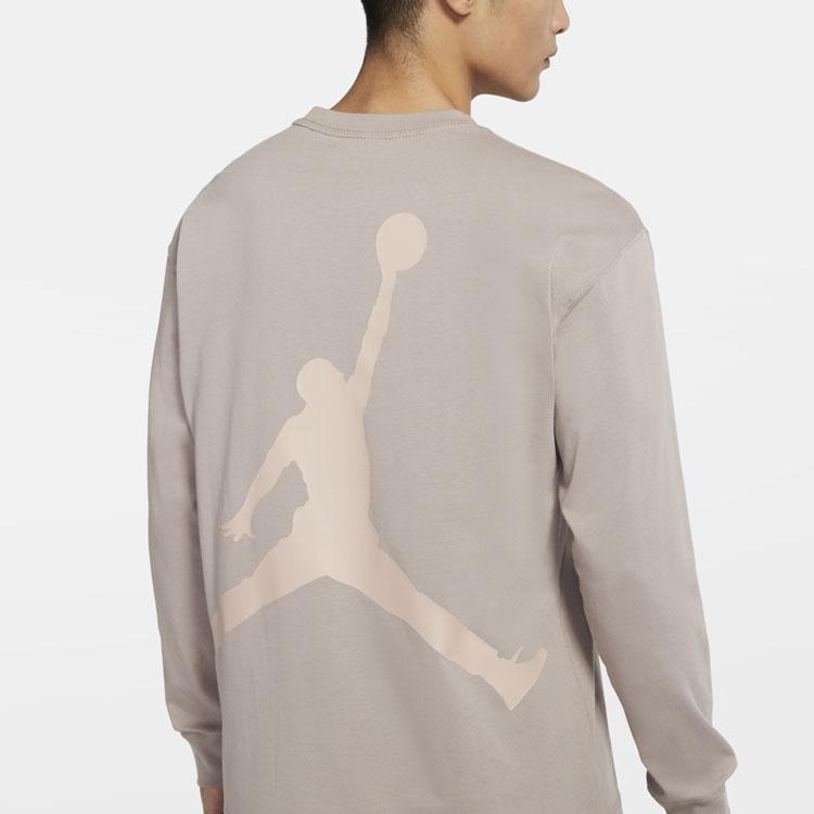 Air Jordan Logo Back Crew Neck Long Sleeve T-Shirt Men Tops Malt-Yellow DO2319-245