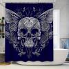 Tuniu Dark Skull Butterfly Pattern Shower Curtain Gothic Art Bathroom Decor Unique Black Shower Curtain For Bedroom