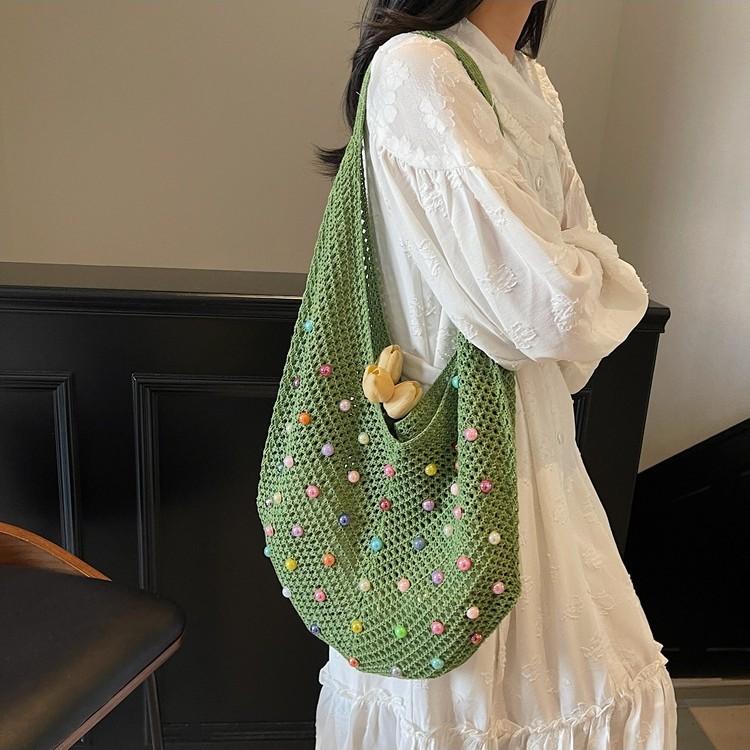 Large capacity hollow woven bag women's summer new shopping bag straw seaside vacation beach bag