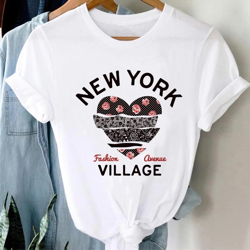 Women Ice Cream Casual Cute Beach 90s Cartoon Short Sleeve Graphic Summer Fashion Print Female Clothes Tops Tees Tshirt T-Shirt