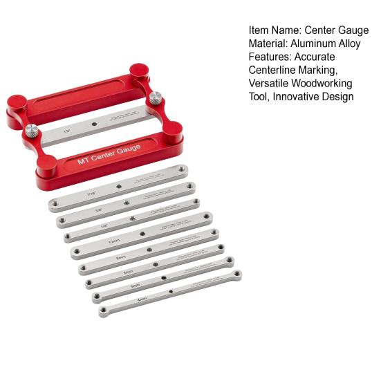Aluminum Alloy Center Set Durable Scribe Gauge Woodworking Marking Tool Line Locator with Interchangeable