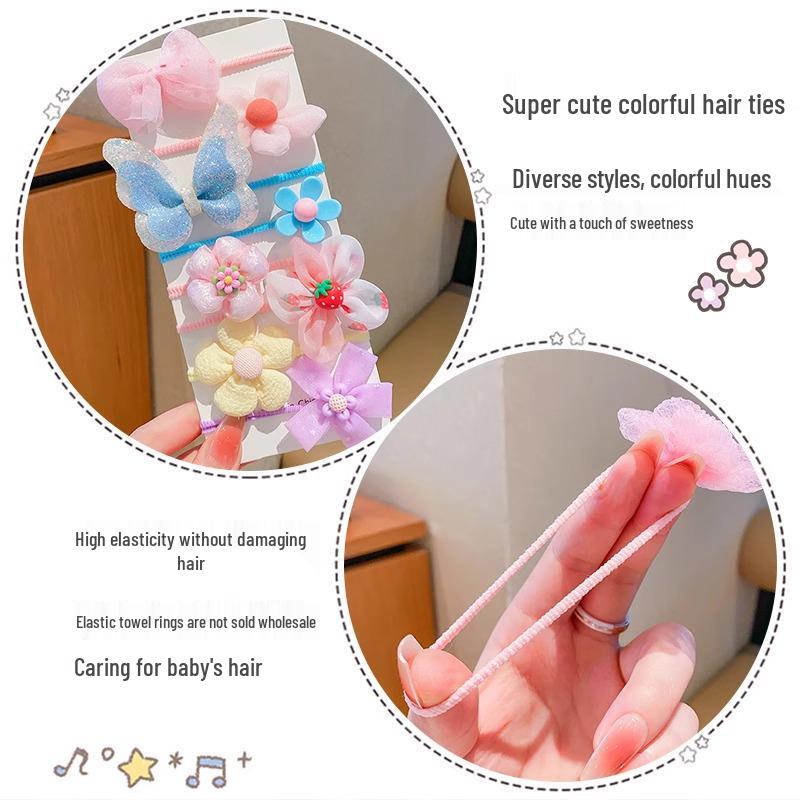 2025 Children's Flower Hair Ties - Princess Headwear Rubber Band for Girls and Babies
