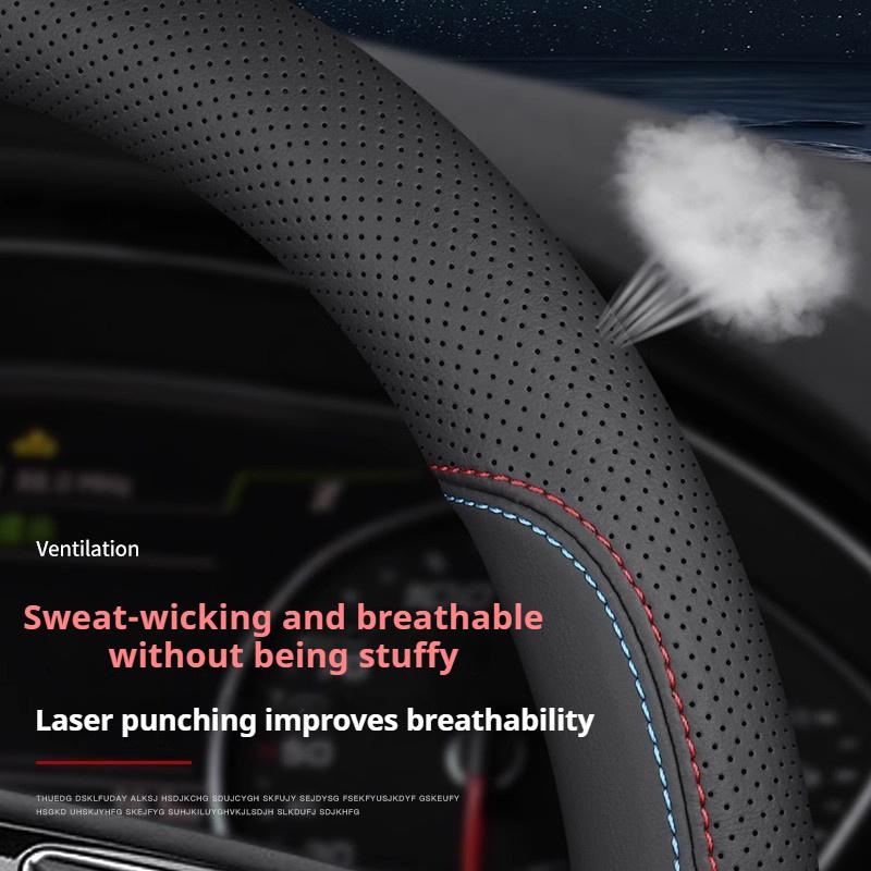 38cm Leather Car Steering Wheel Cover for Chevrolet Cruze Captiva Aveo Trax Silverado Sail Onix Equinox Groove 2025 Accessories