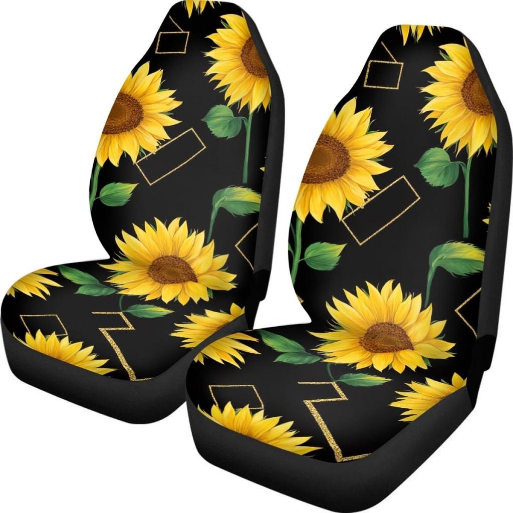 Pehede Car Seat Cover Moon Stars Planet Front for Cars, Easy To Tall Cover Set, Accessories Auto Trucks Van SUV,2 Packs